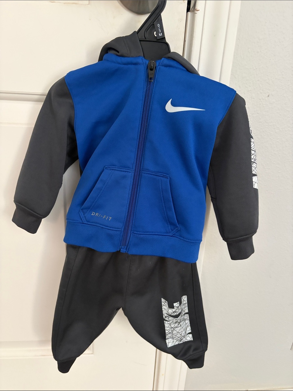 Nike Kids Blue and Black Dri-FIT Sweatpants & Hoodie Set